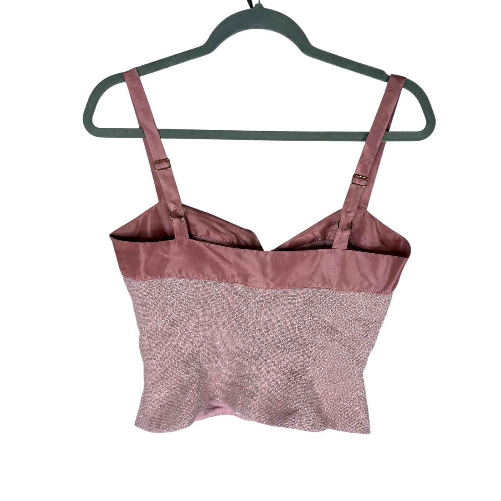 Fait Par Foutch Evelyn Cropped Top Tweed Linen Coquette Preppy Evening Y2k M — image 6 of 8